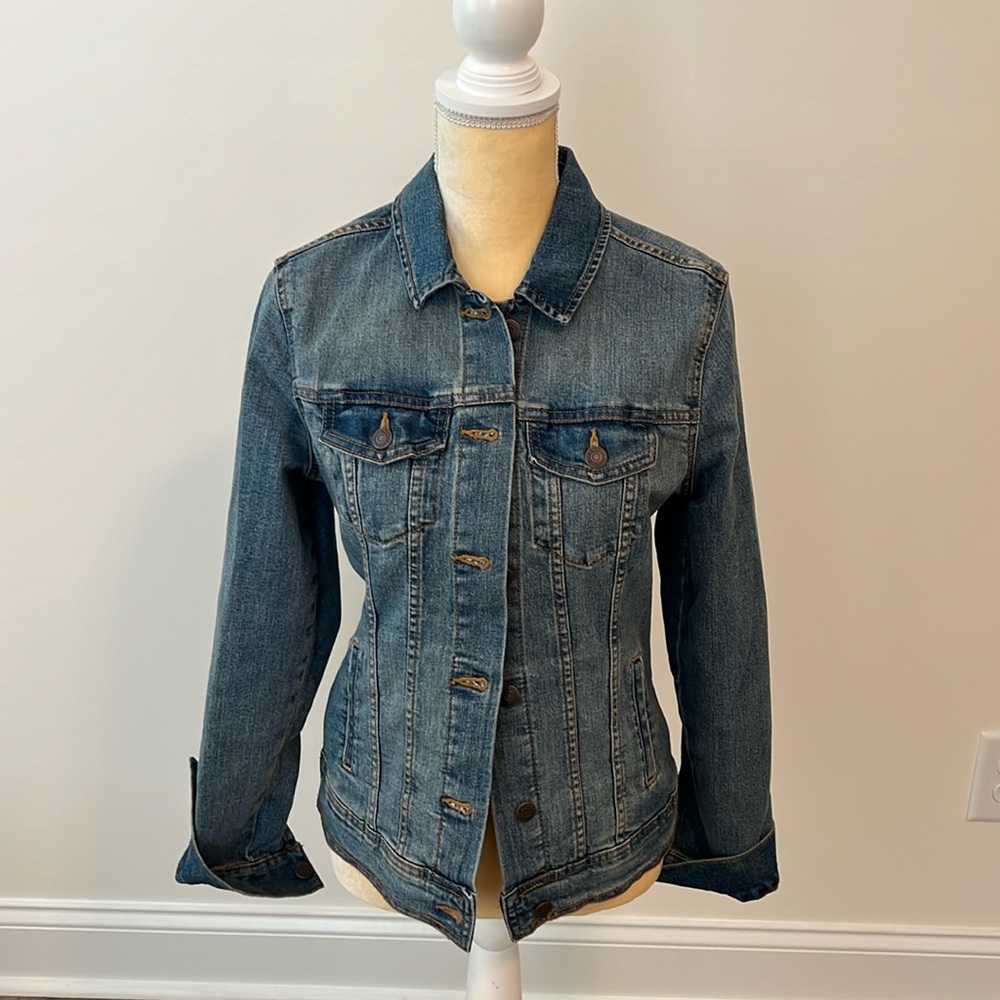 Womens Denim Jacket Size S Tall